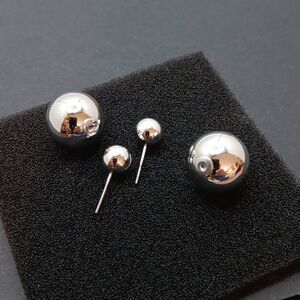 New Double‎ Ball Silver Earrings New